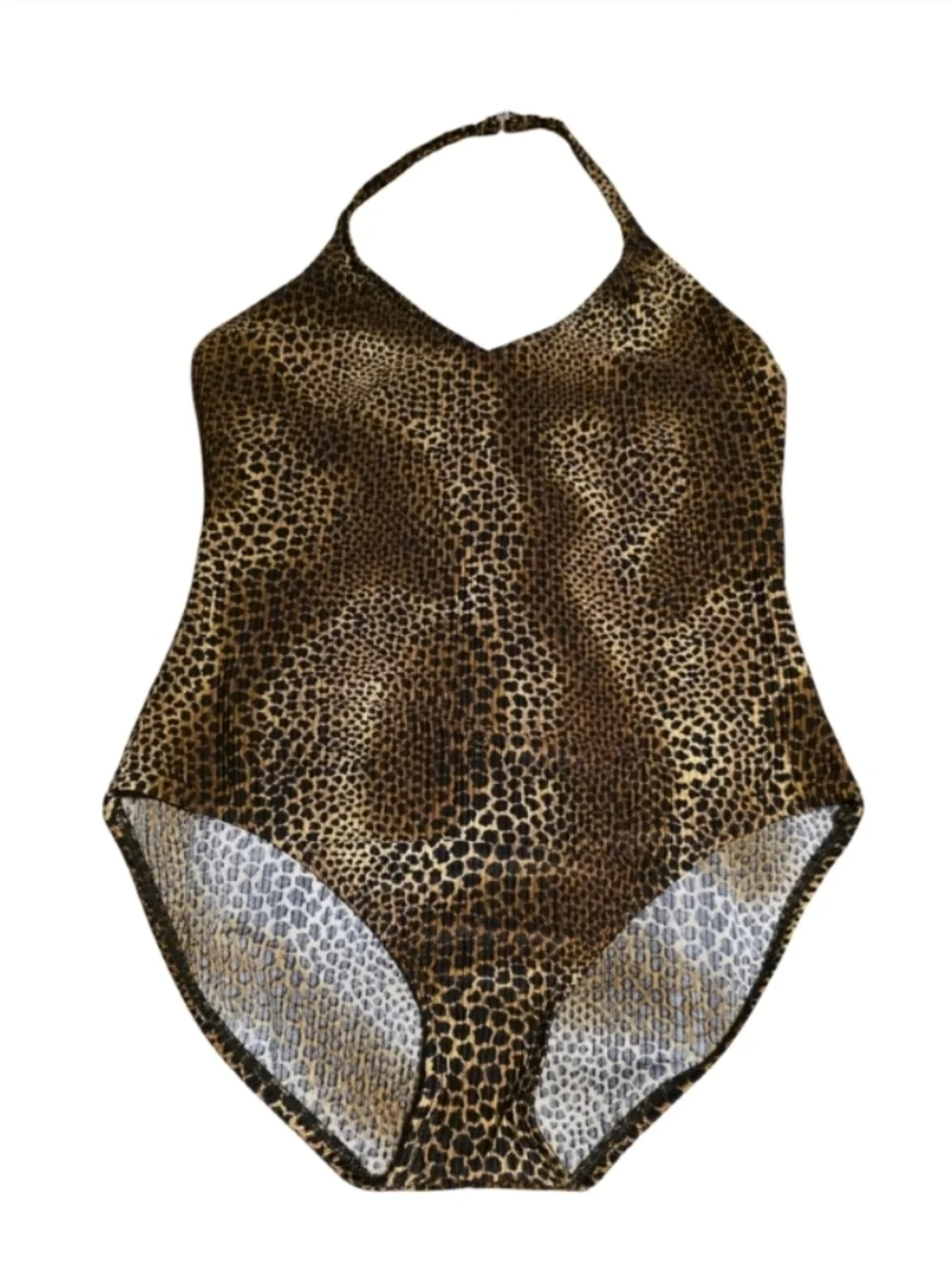 Catalina Leopard Print Halter One Piece Swimsuit 2X 18W 20W Retro Plus Size